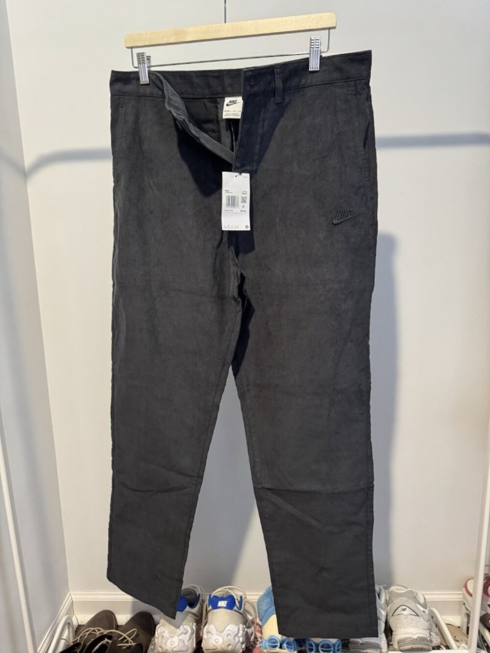 Nike Corduroy Pants Men's 34x32 Black NWT $95